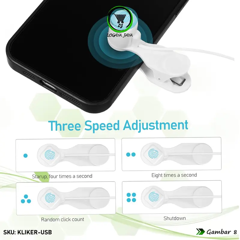 Mini USB Auto Clicker Smart Kliker Screen Tapper Klik Otomatis Alat Tap Tap Pengklik Layar Mobile Phone HP Auotomatic Clickers 6