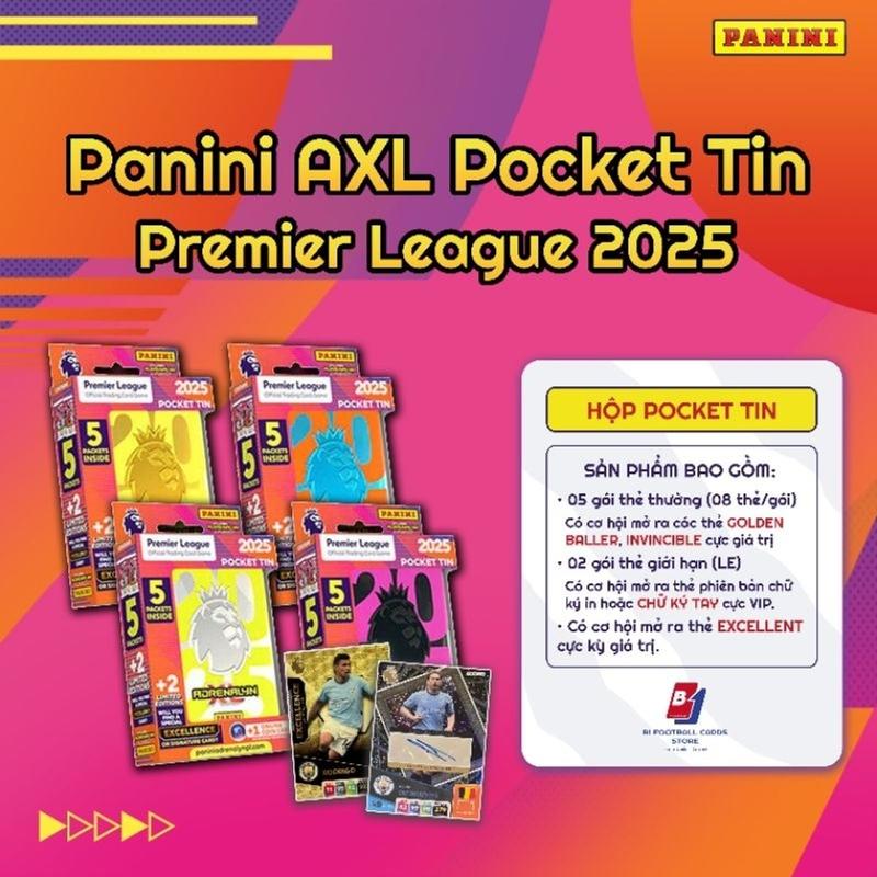 Pocket Tin - Panini Adrenalyn XL Premier League 24 25 - Hộp Thẻ Cầu Thủ Ngoại Hạng Anh chính hãnġ