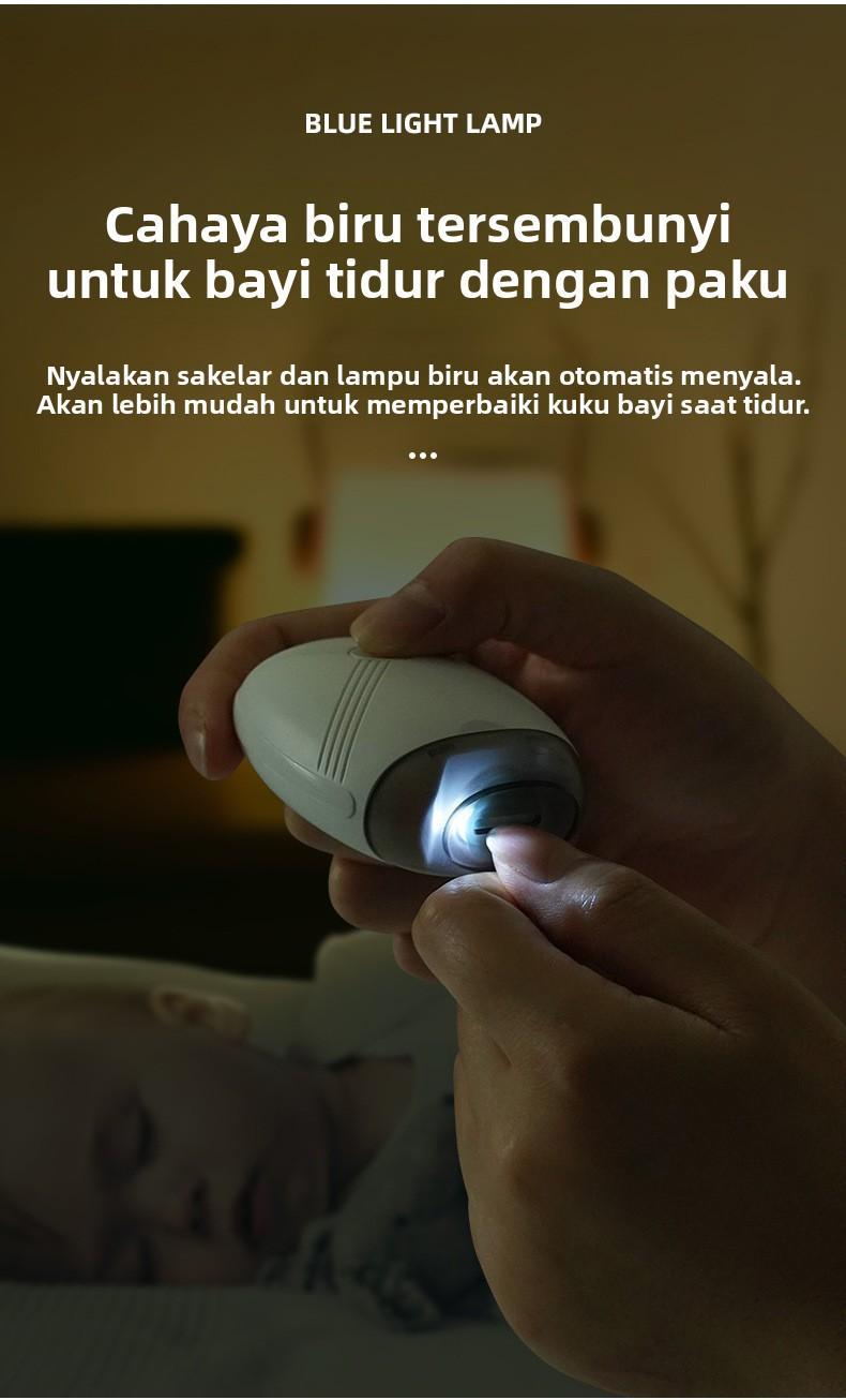 【Kecil Portabel】Alat Potong Kuku Elektrik - Wajib Punya Perjalanan Dinas & Wisata, Ukuran Saku, Dilengkapi Lampu, Isi Ulang Daya, 3 Level Kecepatan, Universal Dewasa/Anak/Lansia, Aman & Praktis