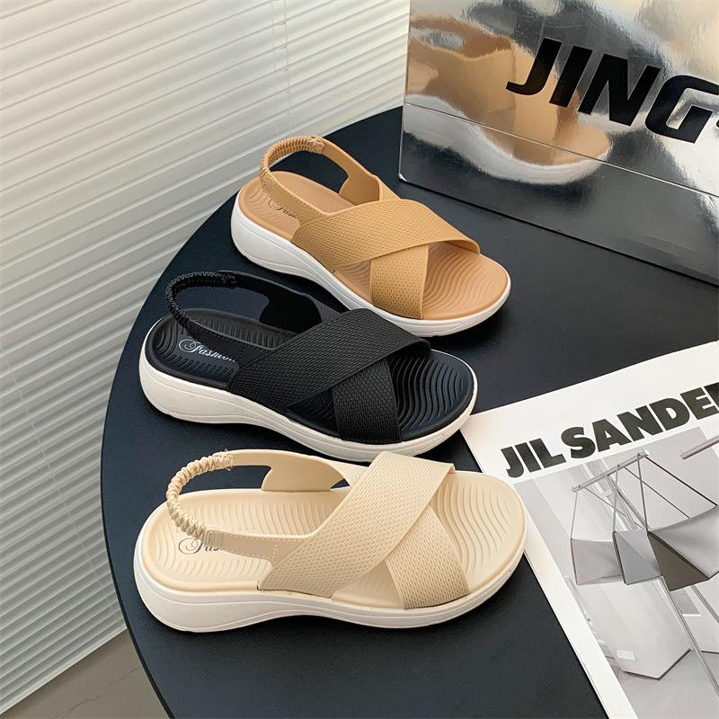 Kiểu mới dép nữ thời trang mềm mại ,thoải mái tăng cao có thể điều chỉnh quai hậu đôi giày A-117