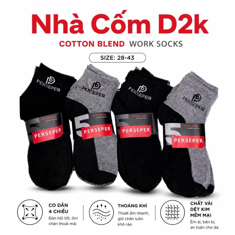 Combo 10, 20 đôi tất vớ nam nữ cổ trung co dãn bốn chiều, thoáng khí, chống