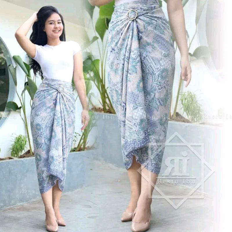 Rok Lilit Batik Kondangan Rok Lilit Wisuda Elegan Batik Halus Kekinian Rok Lilit Batik bahan foil//rok free gasper 5
