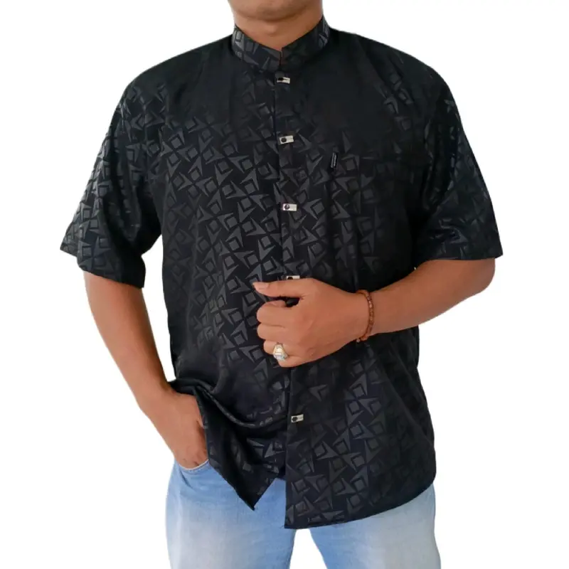 baju koko lengan pendek pria kemko sultan atasan pria muslim emboss 3
