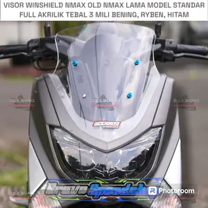 WINSHIELD NMAX OLD NMAX NEW AKRILIK BENING RYBEN HITAM MODEL STANDAR TEBAL 3 MILI PNP NMAX OLD NMAX LAMA