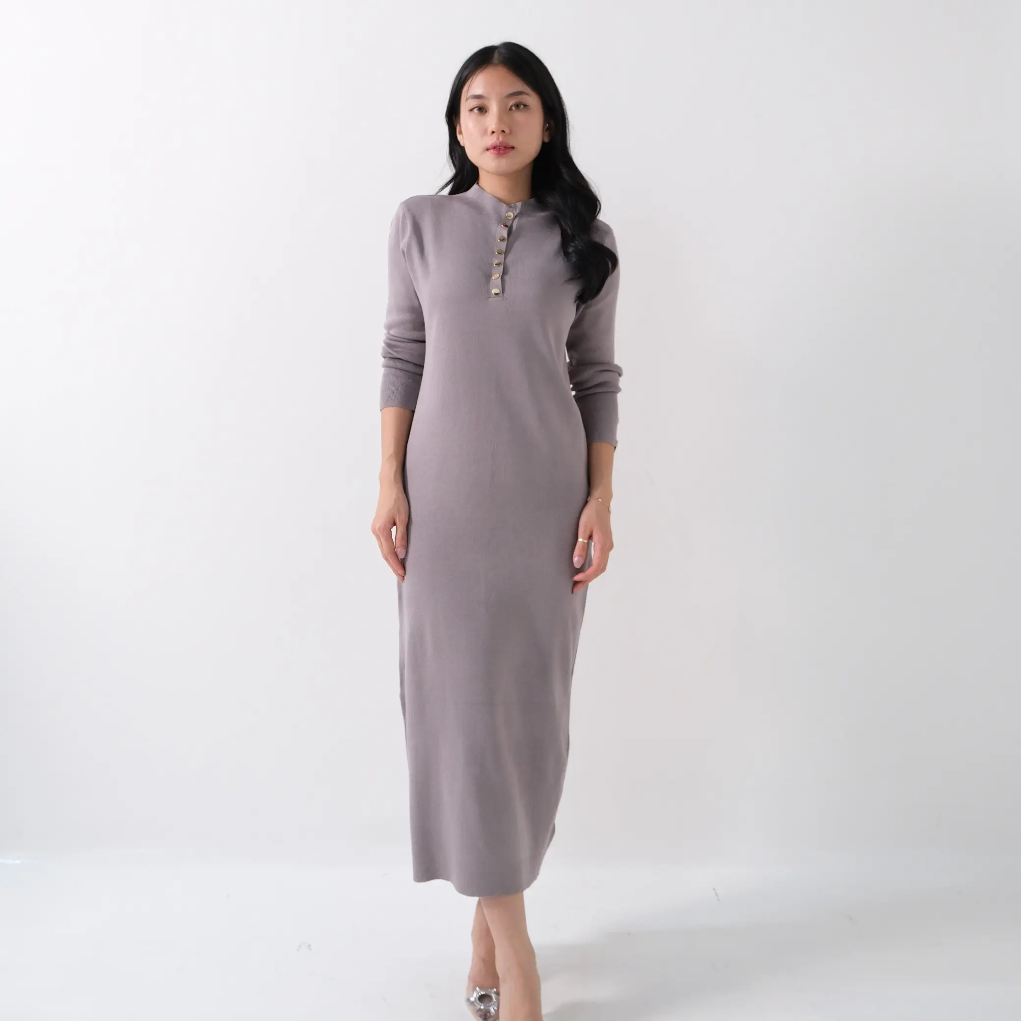 INARA LONGDRESS KNIT PREMIUM Casual Gaun