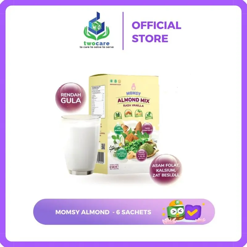 Momsy Almond Mix Rasa Vanila Isi 6 Sachet Susu Pelancar ASI Hamil 0