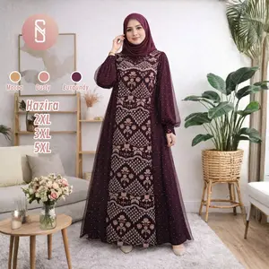 Myshawl Hazira  Dress Gamis Brukat Pesta Jumbo Matt Syakilla Terbaru Big Size Muslim Mocca Wanita Syari Shakilla Maxi Kondangan Gaun Lanita
