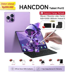 Hancdon Tablet Pro12 RAM16GB 1024GB ROM 11.6 Inch 8800mAh Layar Full Screen 5G Dual SIM Wifi Android 15 Garansi 12 Bulan