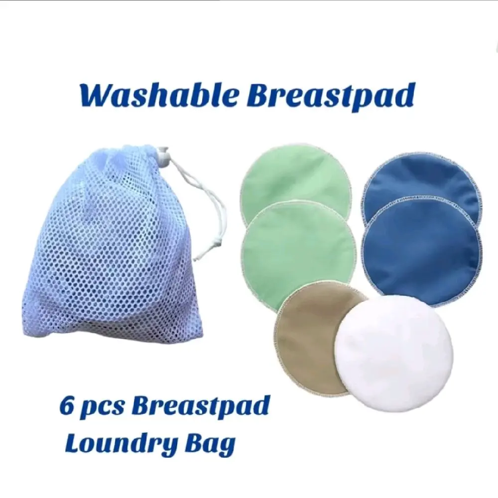 BreastPad Penahan Penyerap Asi Agar Tidak Rembes Waterproof Isi 6 Free Loundry Bag Cuci Ibu Pads Menyusui