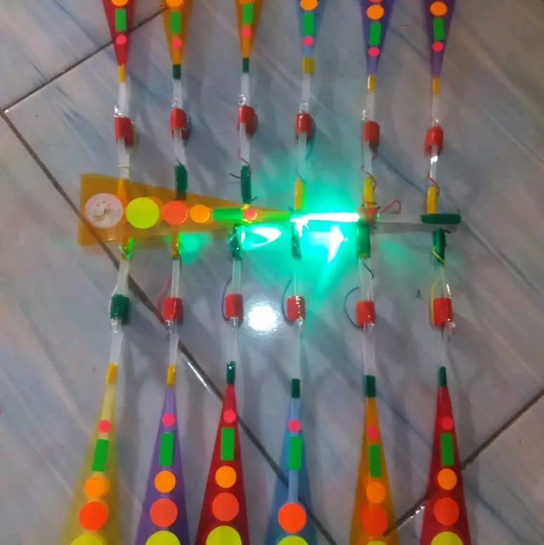 (Lampu 1 Kabel Stiker) Mainan Anak-anak Kitiran Meteor Apollo Ketapel LED Lampu 1 Kabel Stiker 5