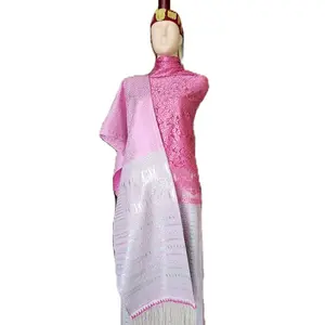 Songket Tumtuman Kilat Tanpa Sambung Pink by Hutagaol Songket