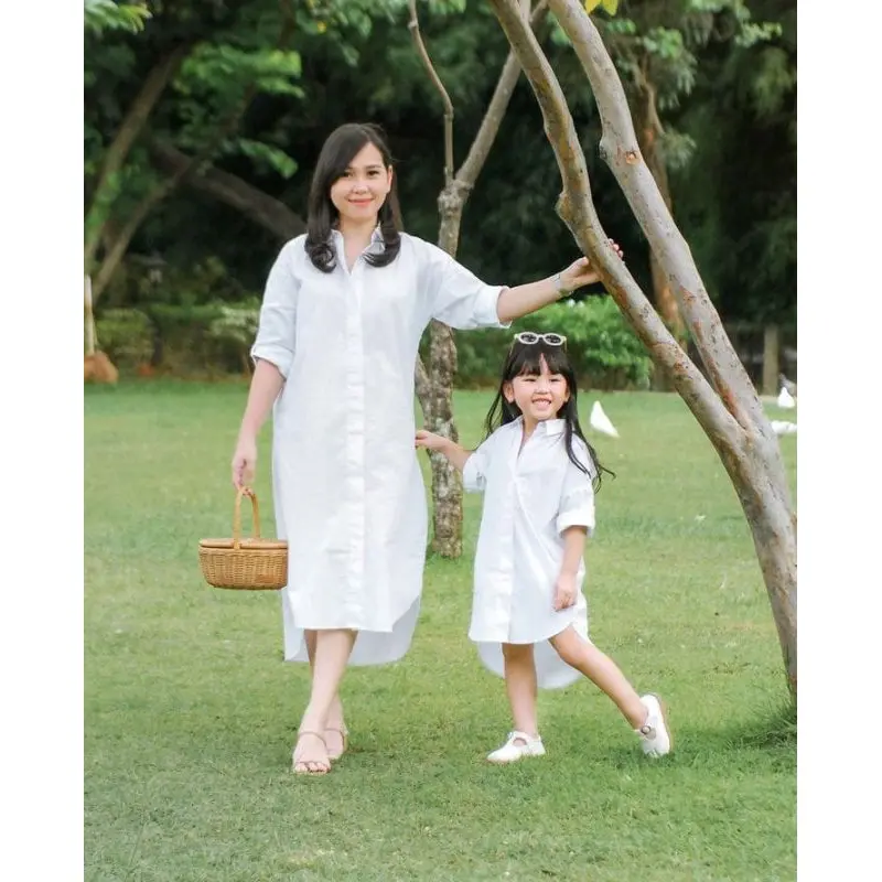 Kemeja Anjelia long Tunik couple ibu dan anak full size ( harga terpisah)