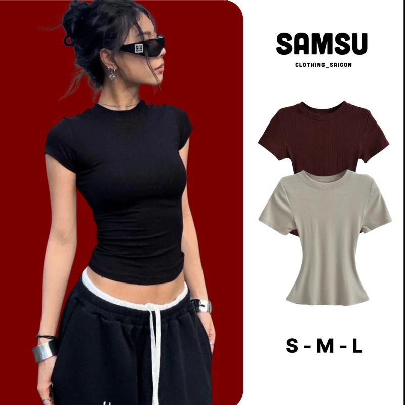 Áo Thun Baby Tee DANEJI Siêu Ôm Body Thun Tăm Lạnh Chất Co Dãn Samsu.clothing_saigon