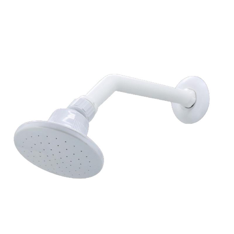 Product Introduction of BATHROOM WHITE PVC PLASTIC SHOWER HEAD Wall Mounted Shower Head Arm PVC & Chrome High Pressure Rain Water 4