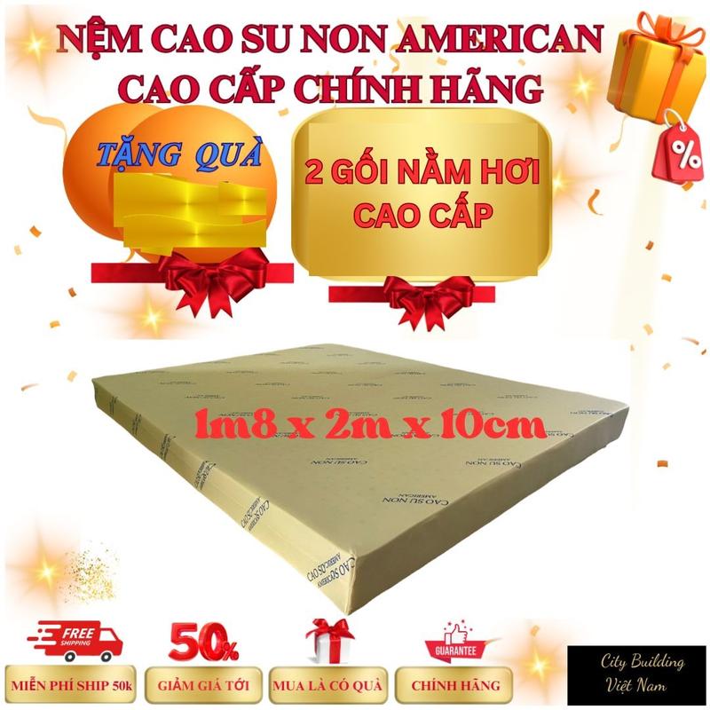  NỆM 1m8 x 2m x 10cm CAO SU NON AMERICAN  Ép tổng hợp  ÊM ÁI 2 MẶT LỖ THÔNG HƠI THOÁNG KHÍ 