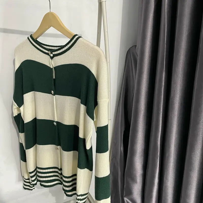 Jiyo Stripe Cardigan Oversize | Ld 120-130cm Basic Knitwear 4