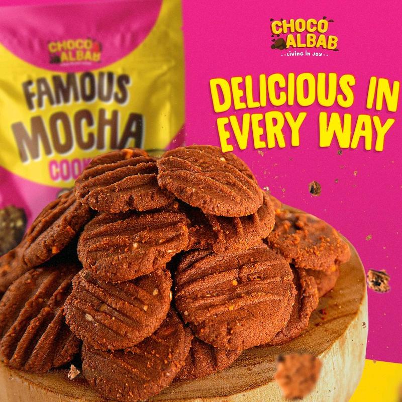 Choco Albab Trio Cookies | Flavoured Snack | Red Velvet, Dark Chocolate & Famous Mocha | Butter Cookies With Almond Nibs | SG Ready Stock | Great for dips | Crushed Ice Blended Toppings | Kuih Raya cookie 9