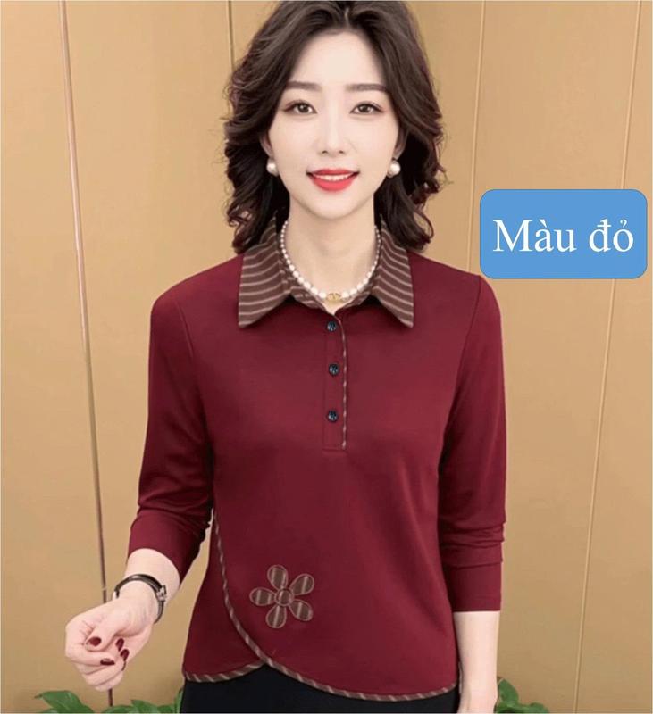 HH94 - ÁO SƠMI THU ĐÔNG VẢI NỈ XLEO CO GIÃN CỔ BẺ PHỐI VIỀN SANG TRỌNG