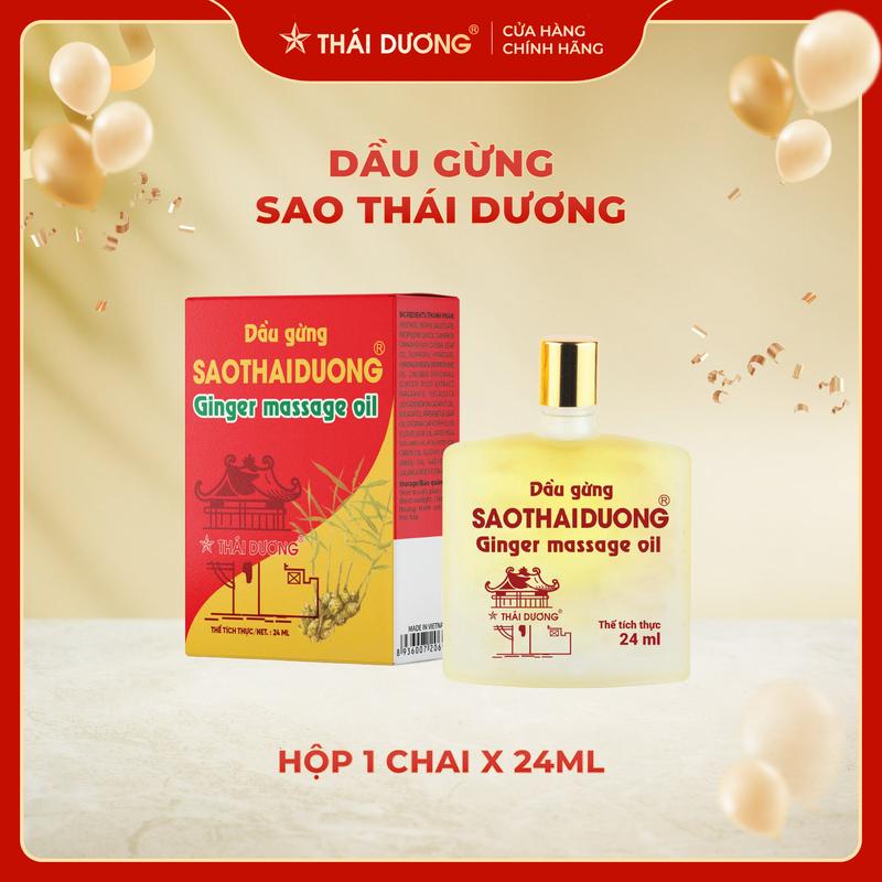  Dầu Gừng SAOTHAIDUONG  Hộp 1 lọ x 24ml  