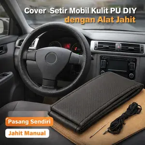 KARLOR Cover Setir Mobil Kulit PU DIY dengan Alat Jahit - V10