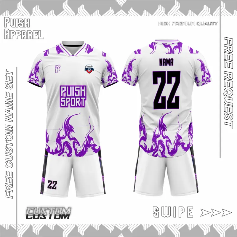JERSEY FUTSAL SEPAKBOLA FLAMMING FREE CUSTOM NAME SET UNISEKS SPORT 5