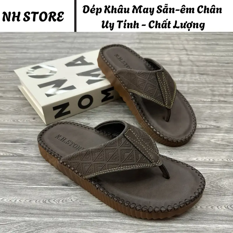 Dép Quai Kẹp nam Doctor da mới. Được khâu chỉ biển xung quanh rất chắc chắn và cao cấp Nhung DéP Sandal Cao Su Sandal Cao Su Jean Đế Bằng 2