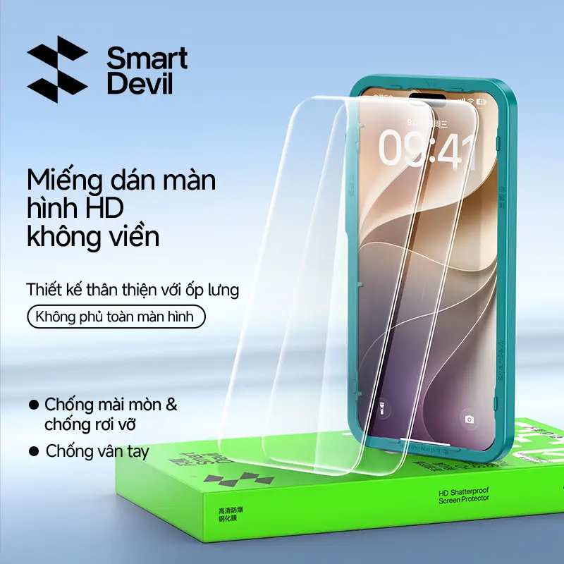 SmartDevil Kính Cường Lực HD / Chống Nhìn Trộm Cao Cấp – Lựa Chọn Có Viền Đen Hoặc Không Viền, Chống Vỡ 9H, Dễ Dán Không Lo Lệch Với Khung Dán Chuyên Nghiệp, Dành Cho Nhiều Dòng Samsung & iPhone 18-12
