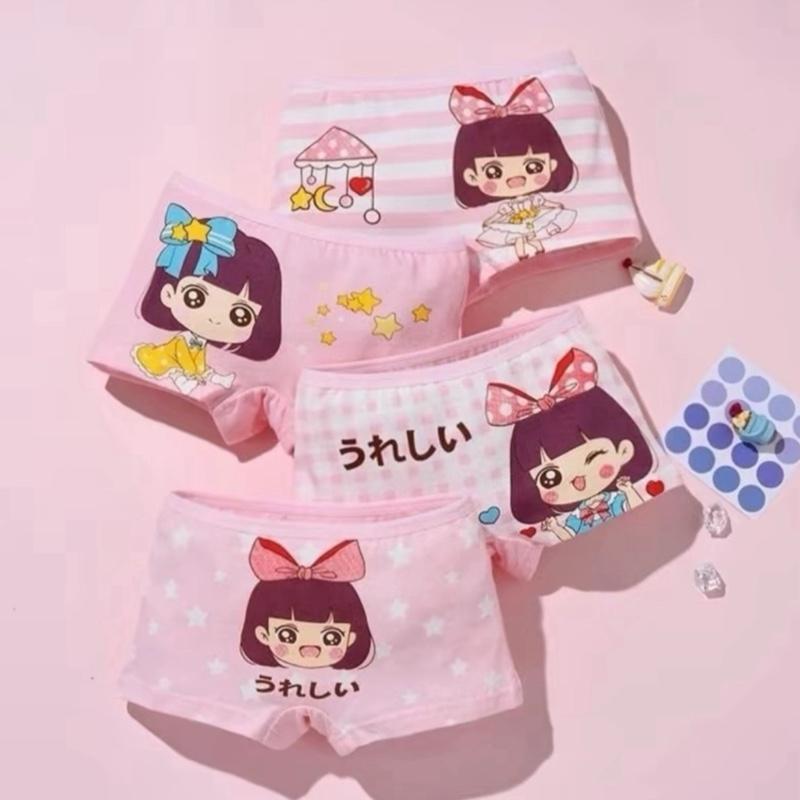 Sét 10 quần chíp đùi 2 lớp mix hình cho bé gái, coton mềm hình ngộ nghĩnh [9-30kg] 3