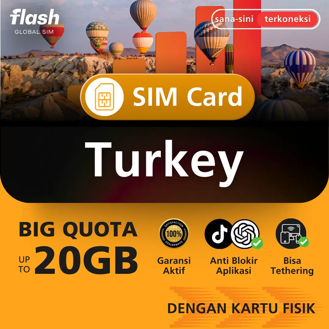 Flash SIM Card Turkey Big Quota (Simcard Turki)