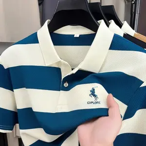 Polo Shirt Pria Kaos Lengan Pendek kaos berkerah pria premium Reguler Fit kaos polo garis