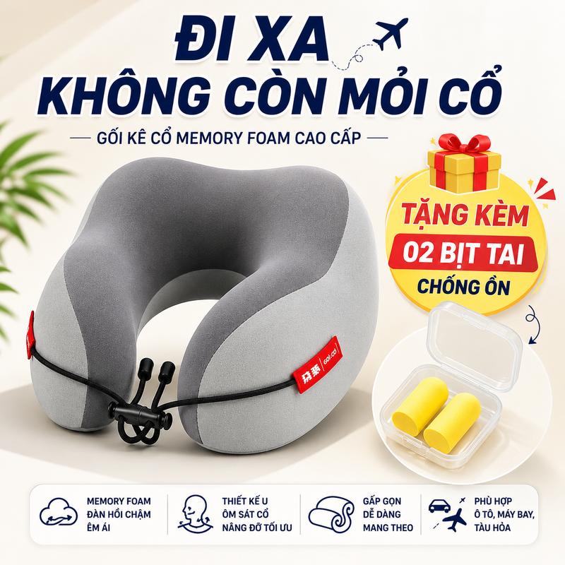 Gối Kê Cổ Memory Foam Chống Mỏi Cổ