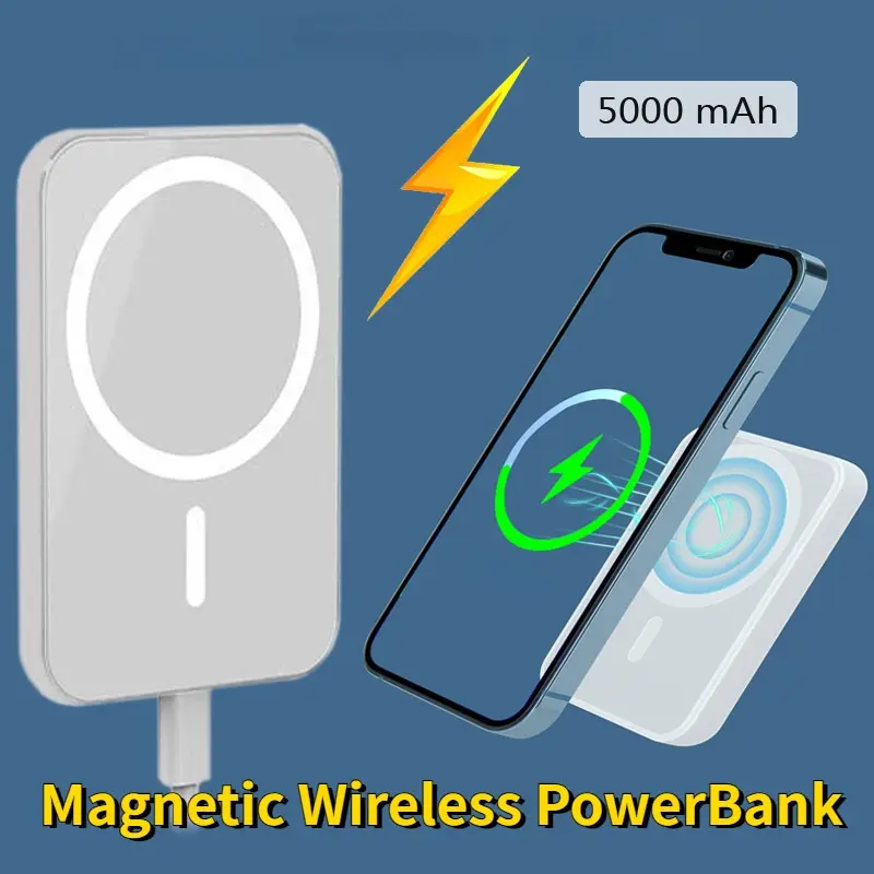 Ngân hàng điện sạc không dây từ tính, ngân hàng điện di động nhỏ, tương thích iPhone 12 13 14 15 Pro Max Mini Plus, pin dự phòng, được gửi đi trong vòng 24 giờ 0