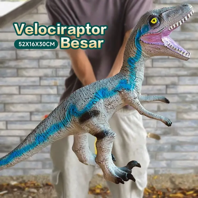 Mainan dinosaurus Besar Mainan dinosaurus/Crazy Jurassic karet lunak besar / dengan suara/Tyrannosaurus Triceratops 3