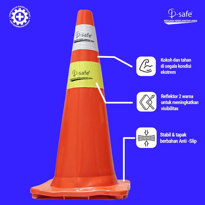 Gambar Traffic Cone Kerucut Lalu Lintas Base Oranye i-Safe Pvc dari i-Safe Official Kota Administrasi Jakarta Pusat Tokopedia