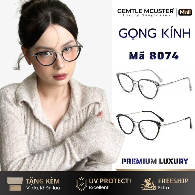 【GEMTLE MCUSTER】Kính Đổi Màu Gọng Mắt Mèo Siêu Nhẹ R8074 Dành Cho Nữ Thiết Kế Trẻ Trung Chống Ánh Sáng Xanh Khung Tr90 Hình Học