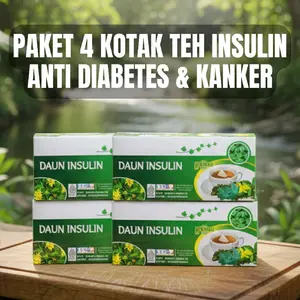 (paket 4) teh Insulin diabetes, teh daun insulin, insulin obat herbal, insulin herbal,  teh daun yakon, teh kesehatan gula darah, diabetes, kanker produksi CV hikmah mandiri 20 kantong 40 gram