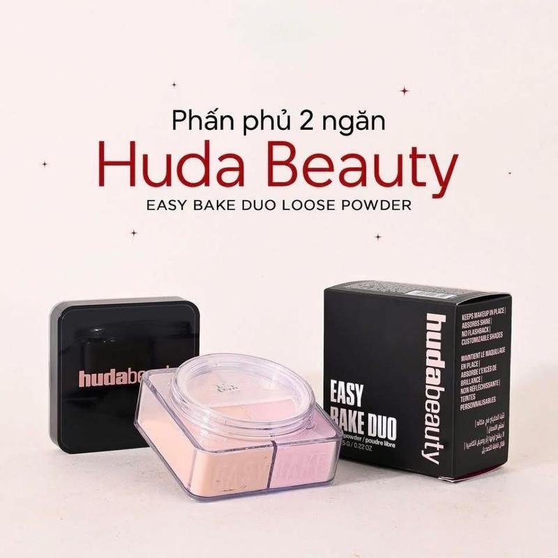 premium PHẤN PHỦ BỘT 2NGĂN HUDA BEAUTY EASY BAKE 20G