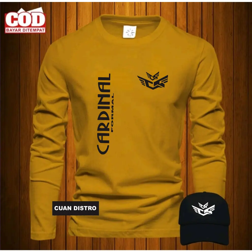 BONUS TOPI Terbaru ! HarapanStore Jaya Kaos Distro Lengan panjang Pria Wanita Terbaru Kaos Distro Pria Free Topi Cardinal Formal Tegak Kirka Terbaru Print Black 100% Catoon Combed 24s - Premium Quality
