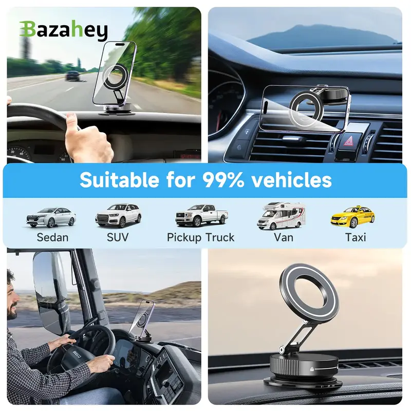 ROJO FOX Magnetic Phone Holder 360° Rotation & Foldable | N52 Strong Magnet | 1200X Suction Power | Car & Desktop Compatible Penyangga Motor 8