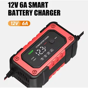 Charger Aki Accu Mobil Motor Truk FOXSUR 12V 6A - 4Ah -120Ah Smart Charging Repair Mode Original Kendaraan Car Kabel
