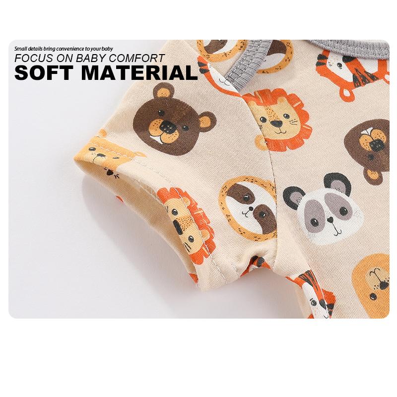 Quần Áo Trẻ Em Kiddiezoom, 4 Mảnh, Bốn Mùa, Unisex, Thiết Kế Hoạt Hình, ngắn Tay, Thích Hợp Cho Em Bé Trai Và Bé Gái, Áo Liền Quần, Dễ Thương, 100% Bông, Quần Áo Sơ Sinh 8
