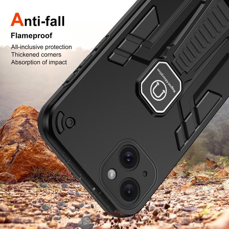 Product Introduction of Silicone Shockproof Foldable Stand Case for iPhone 7/8 Plus/X/11/12/13/14/15 Pro Max - Protective Phone Cover with Built-in Kickstand 2