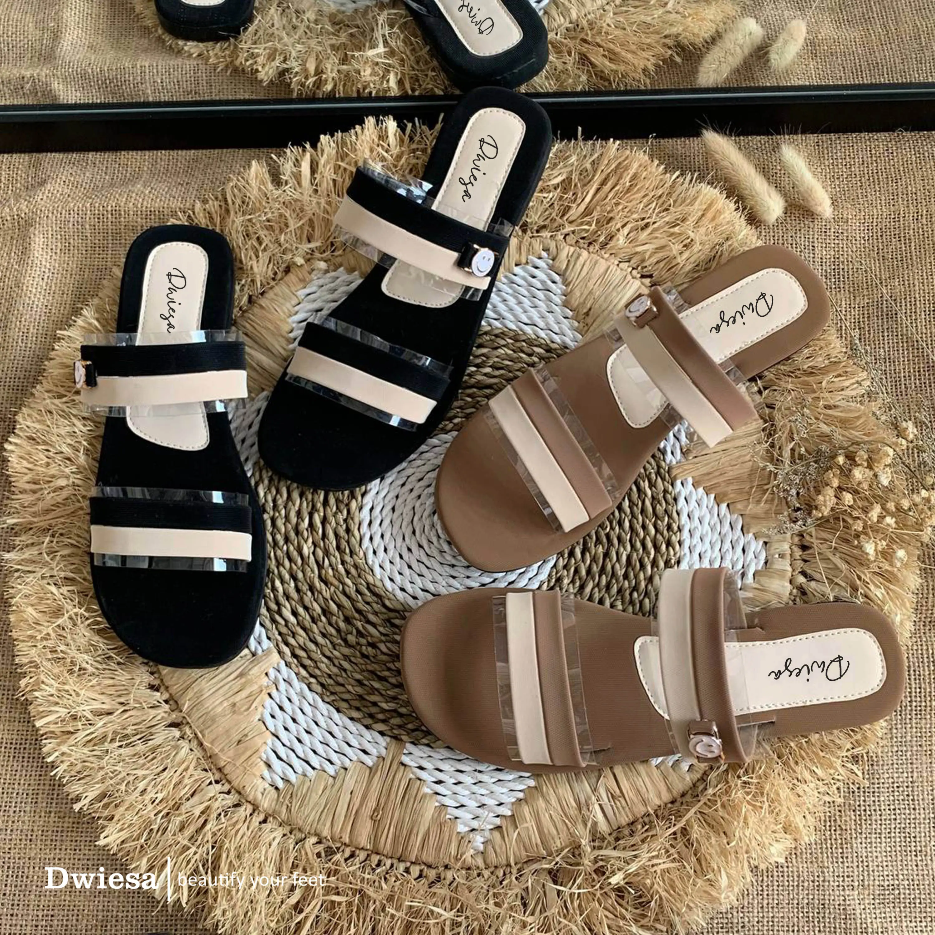 Sandal Wanita Premium Terbaru Sendal Dwiesa Kekinian S02