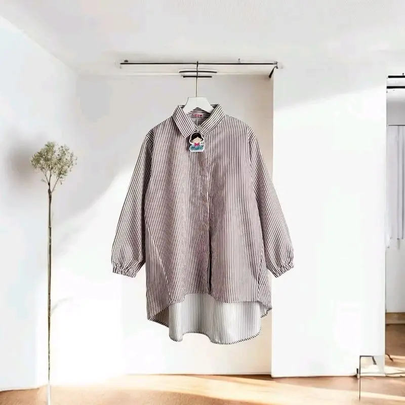 KARRA Kameja Salur Oversize Bestseller Atasan Wanita Casual 4