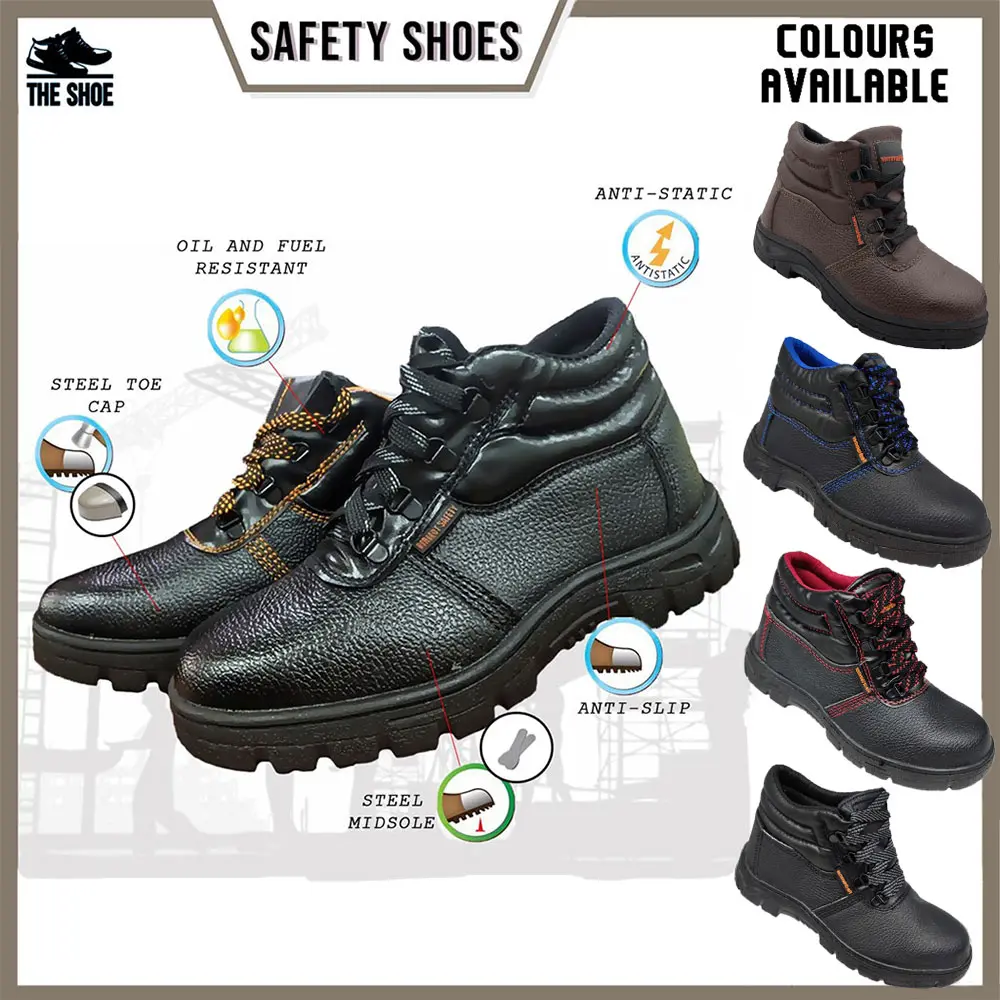 RESTOCKED Safety Boot Shoe Middle Cut Safety Boot Kasut Safety Lelaki Perempuan