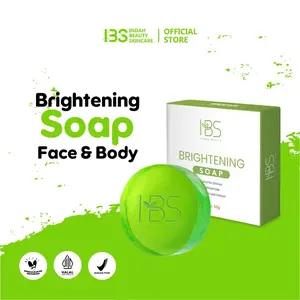 IBS Sabun Cuci Muka Pencerah (Hijau 1 pcs) Brightening Soap Perawatan Wajah Wanita Mencerahkan Berjerawat Flek Hitam Berminyak Lightening Kusam - Memudarkan