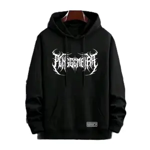 sweater Hoodie pria wanita metal terlaris Distro Unisex Fleece Motif kece