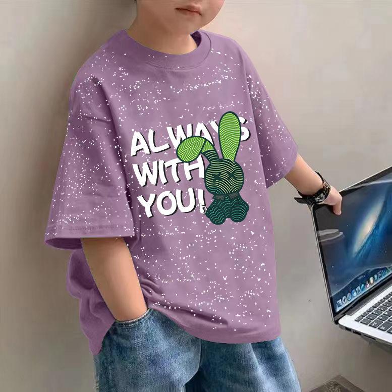 Áo Thun Cotton Nguyên Chất Cho Bé Trai Và Trẻ Em, Thời Trang Hàng Đầu, Phong Cách Ins, Ngắn Tay, Đẹp Trai, Thích Hợp Cho Mùa Hè, Trang Phục Người Nổi Tiếng Trên Internet, Quần Áo Trẻ Em Hàn Quốc áo thun bé trai mặc tết 3