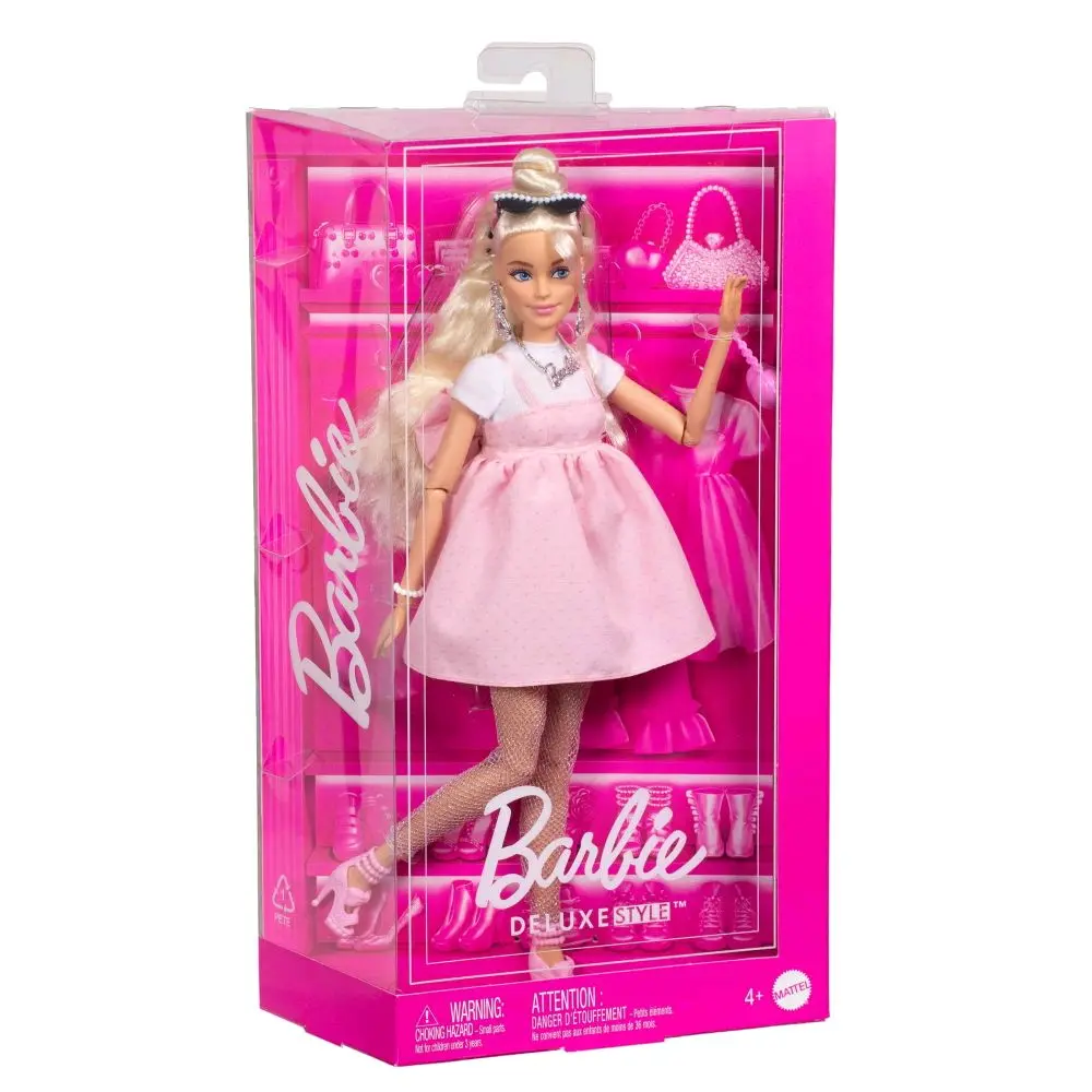 SALE Barbie Deluxe Style Doll #3 in Pastel Pink Barbiecore Dress with Oversized Bow, Blond Hair Baru