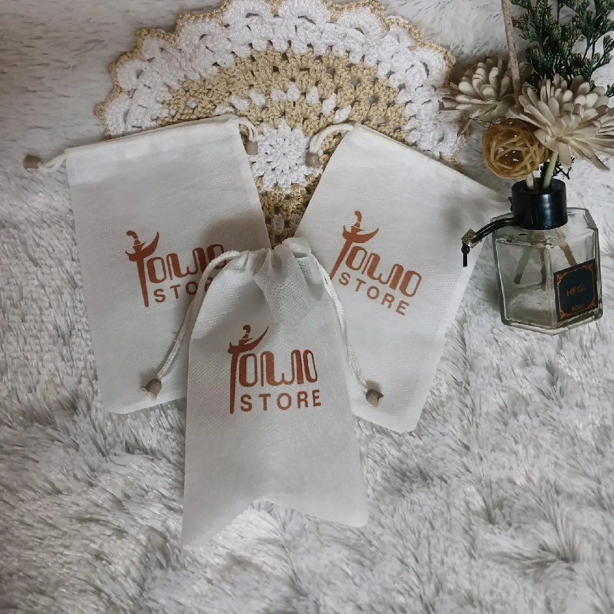 kantong/pouch serut custom sablon  (100pcs)